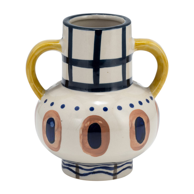 AbbieViolet Brown/Blue 7.28" Indoor / Outdoor Ceramic Table Vase